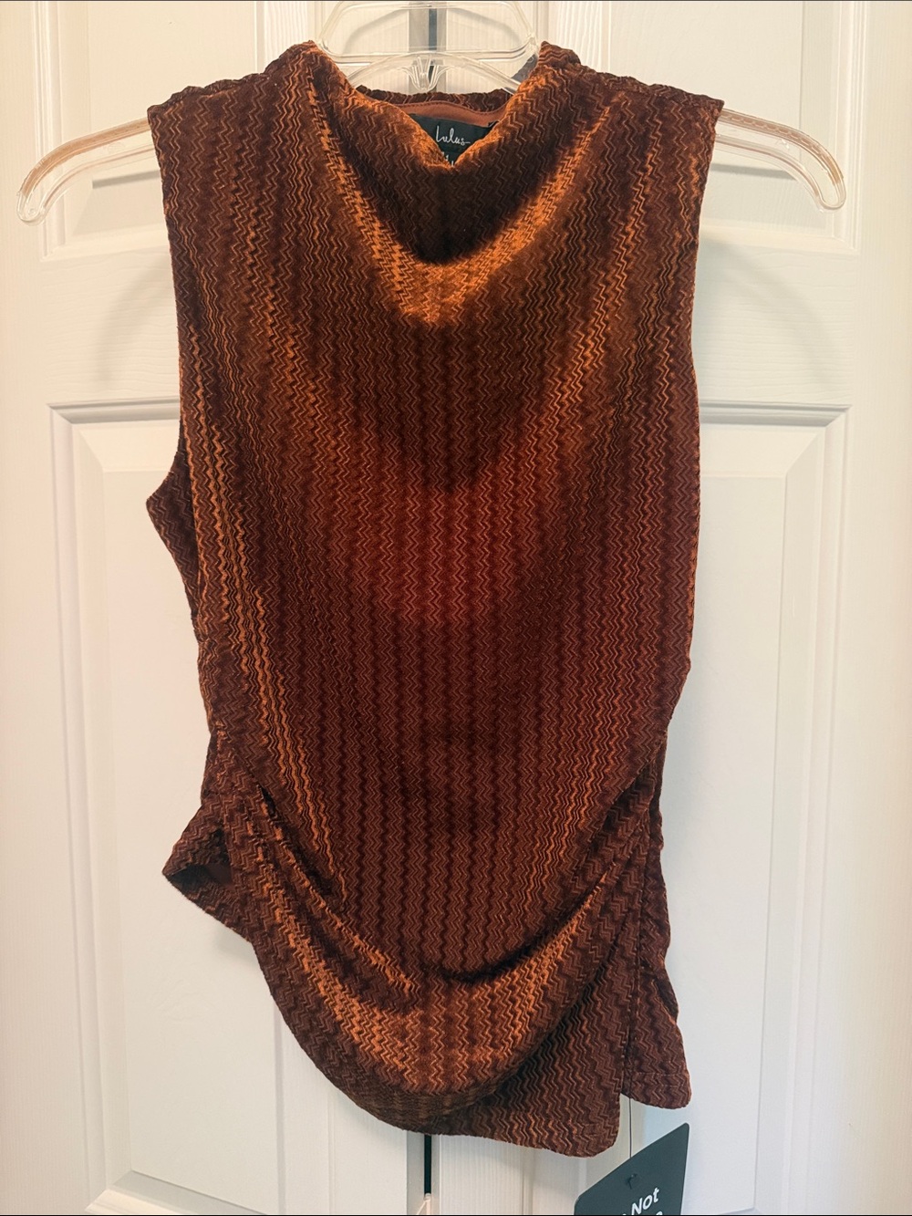 Lulu's Sleeveless Cowl Neck Top - Rust